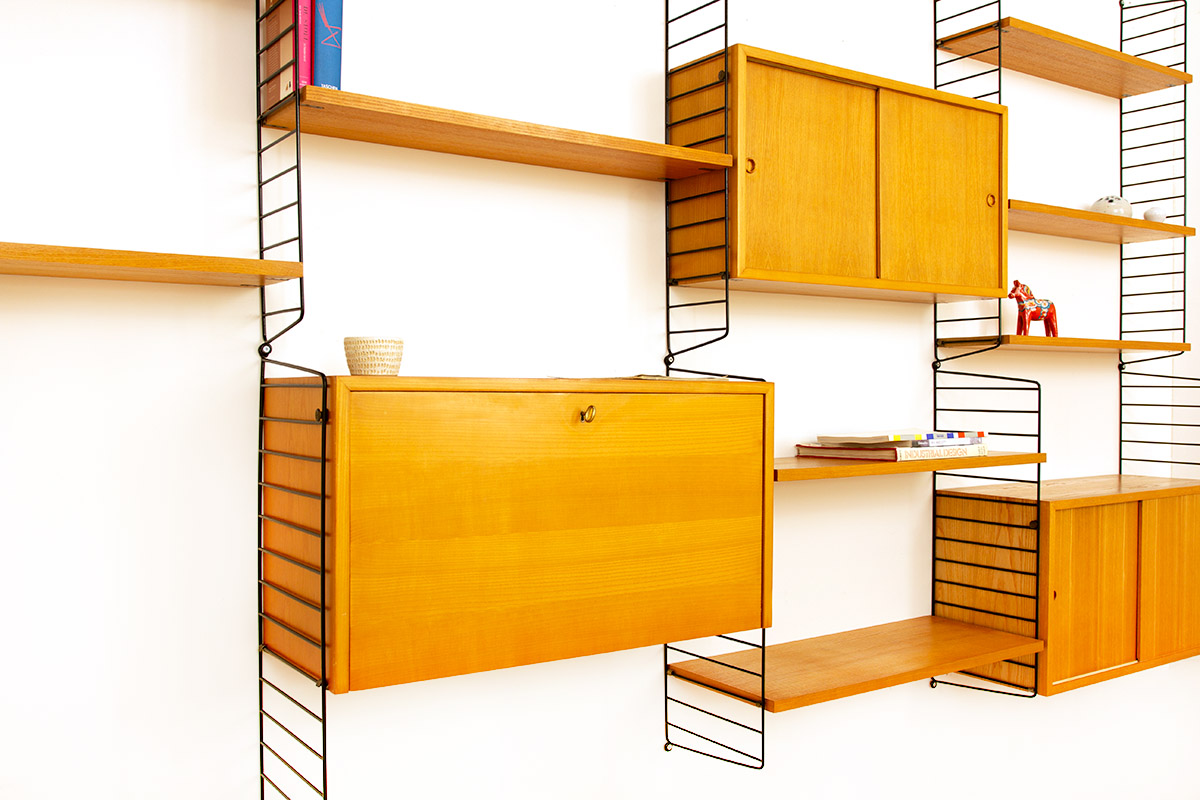 Large vintage String wall system Vintage Furniture Base