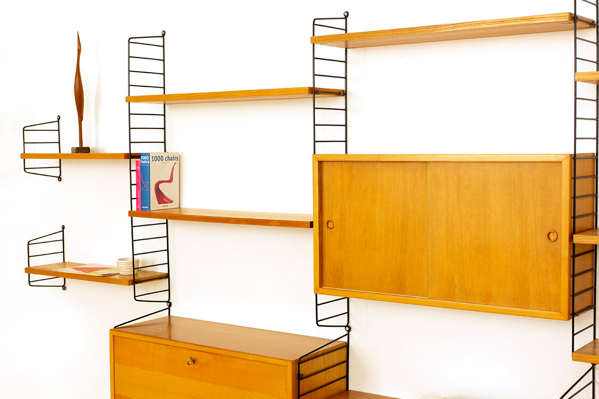 Large vintage String wall system Vintage Furniture Base